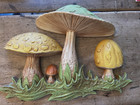 Large 70 s Mushroom Wall Hanging Art Plaque Decor Dart Industries Vintage Mcm