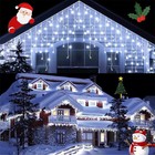 5m Led Icicle Curtain String Lights Outdoor Christmas Garden Wedding Party Decor