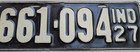 Indiana 1927 License Plate     excellent Original   