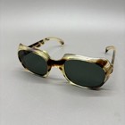 Vintage Tortoise Sunglasses Made In France Retro 70s Mod Square Acetate Frame