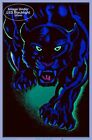 King Of The Night Panther Black Cat Blacklight Poster - Flocked - 23  X 35 