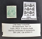 Rare 1927 Australia 1 4- Deep Turquoise Blue Kgv Stamp Smwmk cert Mvlh Cat  3500