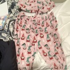 Womens Xl Fleece Pajama Set Pink Christmas Gnome Print Long Sleeve Drawstring
