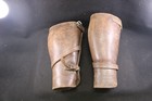 Antique Wwi Or Wwii Us Army Cavalry Leather Puttees Shin Guards Gaiters Spats Fs