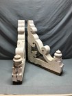 Vtg Pair Large Shabby 21x26 Acorn Drop Finial Roof Corbels Brackets Old 1760-25b