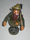 Vtg Expertic Rauchermann Germany 2 Pc Incense Smoker Wooden Huntsman 7  Figure