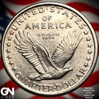 1917 P Type 1 Full Head Fh Standing Liberty Quarter Z7054