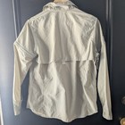 Cabelas Guidewear Long Sleeve Button Up Shirt Khaki Womens Sz M Vented Outdoors