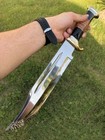 18  Hand Forged Hunting Crocodile Dundee High Polish Survival Bowie Knife sheath
