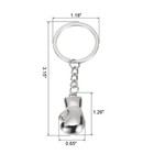 2 Pack Boxing Gloves Keychain Mini Cute Boxing Key Chain Keyring Pendant Silver