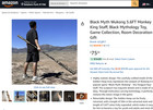  open Box black Myth Wukong 5 6ft Monkey King Staff  Alloy And Rubber Made 