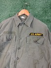 Vintage Us Military Og-507 Utility Shirt Mens Sz S Green Fatigue Sateen Army 70s