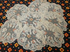 Lot 8 Antique Embroidered Lace Netting Dress Trim Medallions 3d Flower