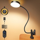 Clip-on Led Lamp With Amber Night Light  3 Colors  5 Brightness Levels  Auto Off