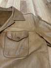 Leather Jacket Mens Medium Brown Trucker Bomber Coat Tan Suede Reversible Vtg M
