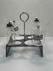 Vintage Royal Sealy Mid Century Modern Gray Chrome Acrylic Condiment Serving Set