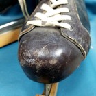 Vintage Ccm Black Brown Steel Shank Leather Ice Skates Men s Sz 12