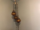 3-tier Vintage  Hanging Swag Amber Glass Lights