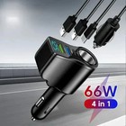 Cigarette Lighter Socket Splitter 2 Way Dual Usb Multi Charger Power Adapter Car