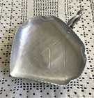Vtg 1950s Hand Wrought  Buenilum  hammered Aluminum  Leaf Shaped Dish