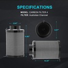  4 Inch Air Carbon Filter For Inline Duct Fan Intake And Exhaust Fans Black