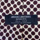Brooks Brothers Mens Red Beige Floral Pattern Silk Tie 57  Classic Neckwear