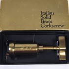 Vtg 1950-1960s Solid Brass Italian Barrel Corkscrew Wine Bottle Opener Bar Tool