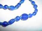 Old Strand Of Cobalt Blue Glass Trade Beads 16 Inches Long Several Shapes