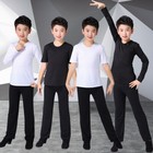 Boys Latin Dance Shirt Pants Practice Suit Exercise Training Ballroom Dancewears