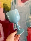 French Portieux Vallerysthal Blue Opaline Glass Water Goblet Sold Individually