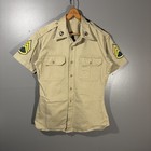 Vintage 1954 Korean War Us Army Staff Sergeant Khaki Shirt Blue Chevrons 15 5x33