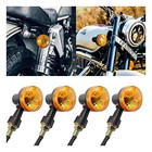 4 Pack 12v Motorcycle Blinker Indicator Lights  Black Black 4pcs