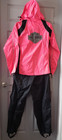 Harley Davidson Women  Riding Gear Rain Pants Medium Nylon Pink Black Zip Velcro