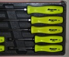 New  Snap On Screwdriver Set  Combination 7 Pcs   hi-viz Hard Handles  Sddx70ahv