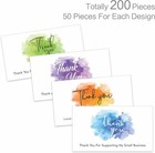 200 Pcs Thank You For Supporting My Small Business Cards In 4 Elegant Watercolor
