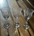 Lenox Navarre Etched Clear Crystal Cordial Water Glass 7 5    Set Of 3 Vtg Mint
