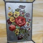 Stained Glass Vintage 1909 Postcard  Beige Leaded Hanging Piece