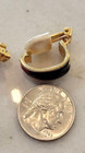 Earrings Vintage Gold Color Enameled Multicolor  