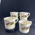Set Of 4 Vintage Salem China Viktor Schreckengost Christmas Eve Coffee Cup Mug