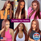 30 32 34 Inch Brown Copper Red Bundles Reddish Brown Straight Human Hair Bund