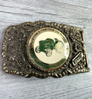 Vintage Howdy Brass Belt Buckle Farmer John Deere  Model    d    Tractor