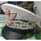 Wwii Italian Fascist General s Peaked Cap     White Summer Top With Green Band