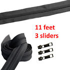 Continuous Zipper Chain By Feet  Unfinished Zipper - Nylon  5 - Blue Black Brown