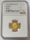1915 Gold Austria Proof Ducat Franz Joseph Coin Ngc Mint State 69