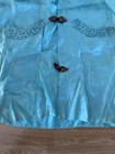 Vintage Original Asian Chinese Silk Jacket Shirt Turquoise Tunic Vietnamese