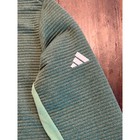 Adidas Womens Green Ribbed Quarter Zip Pullover Sweatshirt Size L
