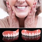 2x Silicone False Teeth Upper   Lower Smile Dental Veneers Dentures False Tooth