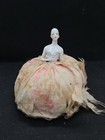 Vintage Art Deco Porcelain Half Doll Pin Cushion - Germany - Bald Head