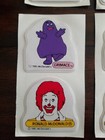 Lot Of 4 Vintage Mcdonald s Ronald Mcdonald   Grimace Puffy Stickers 1985 New 