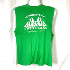 Resident Of Twin Peaks Mens Cut Off Muscle T-shirt Size Medium David Lynch Green